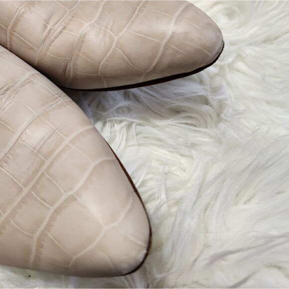 Arno Italian Pale Pink Croc Leather Mules Flat 7.5 - Picture 6 of 7
